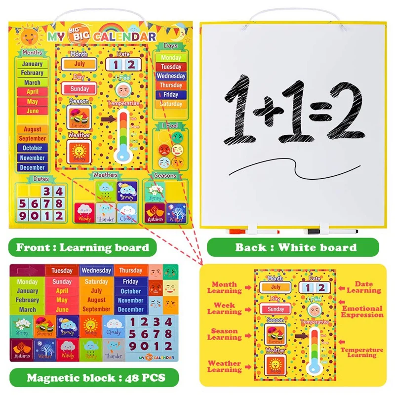 Детский ежедневный Магнитный первый календарь набор дошкольных обучающих