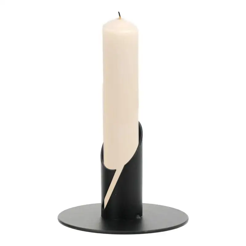 

Black Candle Holders Retro Iron Candle Holder Pillar Candle Holder For Dinning Anniversary Home Housewarming Farmhouse Decor