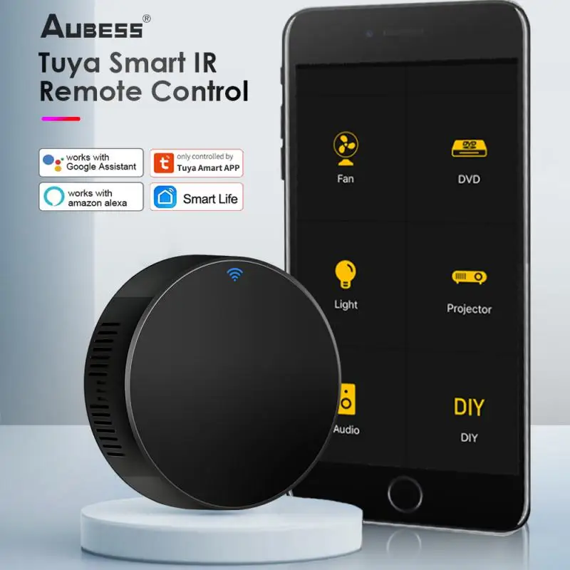 

Aubess Smart IR Remote Control Universal Infrared Tuya Smart Remote Controller For TV DVD AUD AC Works With Alexa Google Home