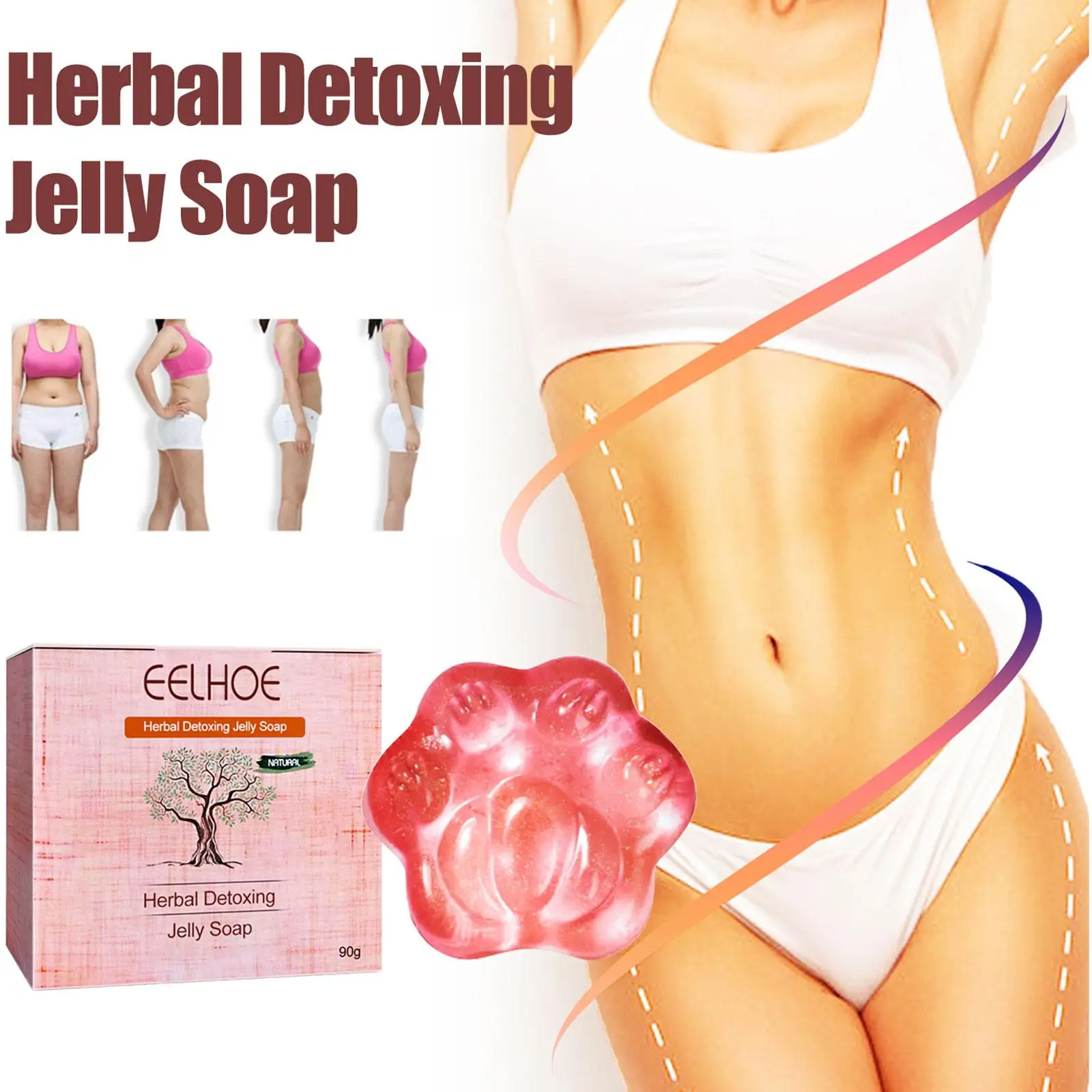 

HEALLOR 90g Herbal Detox Jelly Soap Cleaning Nourishing Oil-Control Whitening Acne Treatment Mite Removal Slimming Soap