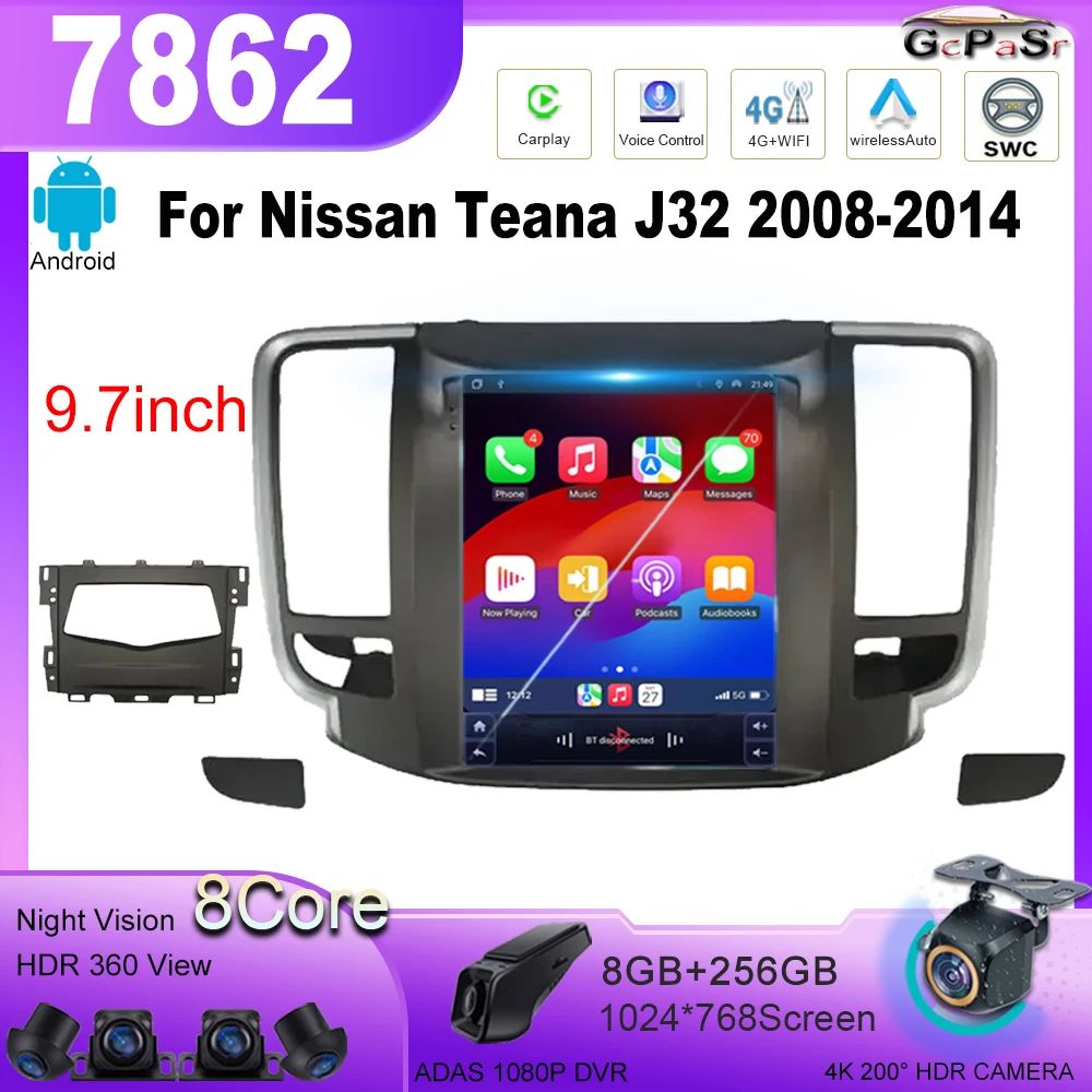 Android 13 для Nissan Teana J32 2008-2014 стиль Tesla навигация автомобильный GPS авто радио стерео
