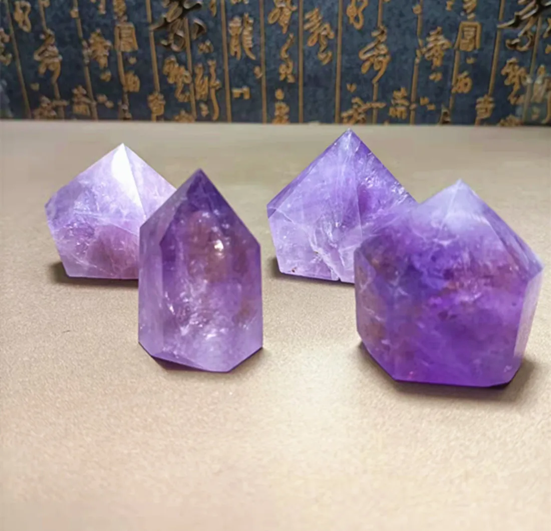 

Natural Energy Amethyst stick Quartz Crystal Repair Crystal obelisk Accessories Home Decor Chakra Gift Healing