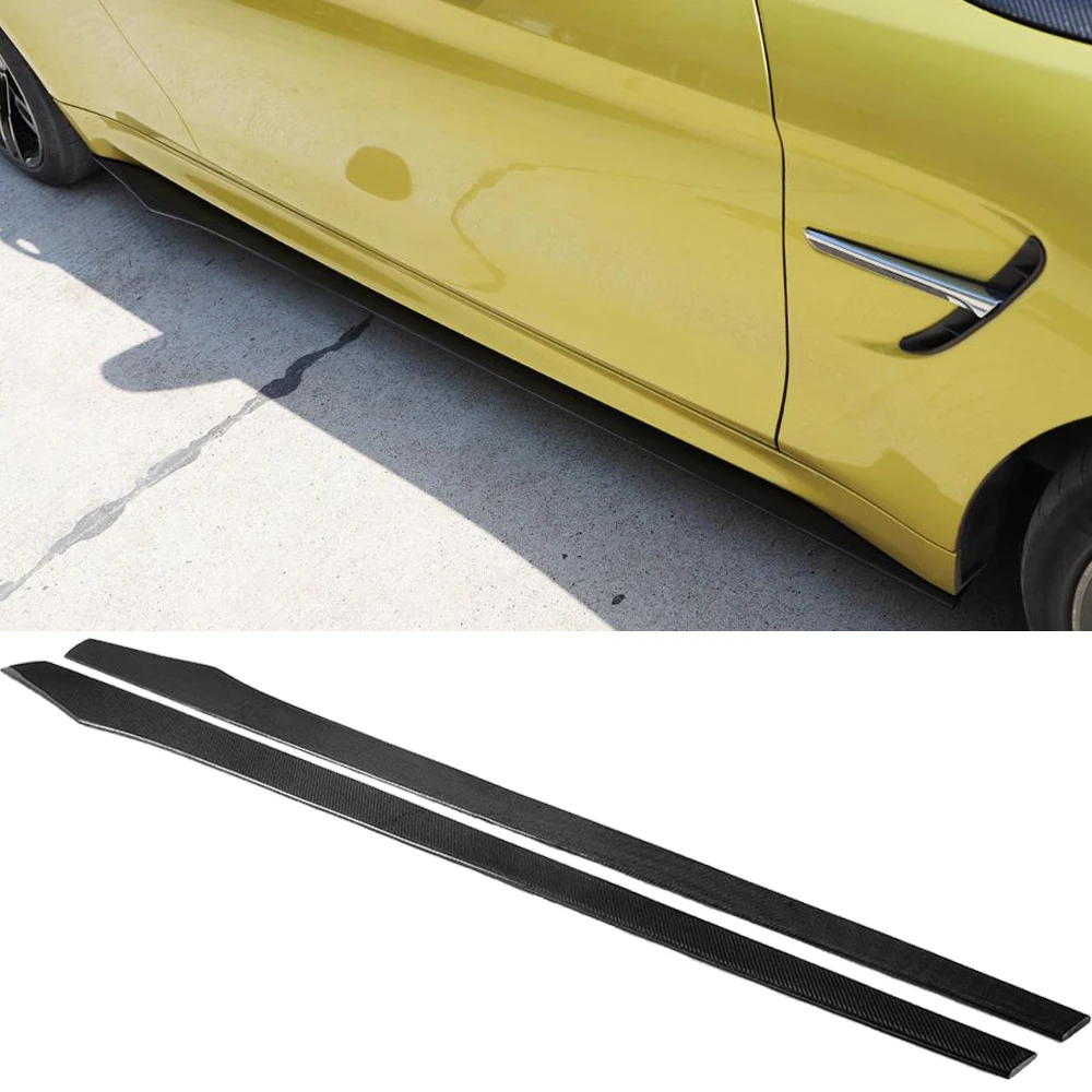 

Car Side Skirts For All Sedan W204 F82 M3 F12 M6 Toyota Honda Subaru Impreza Carbon Fiber Side Door Bumper Skirts Universal