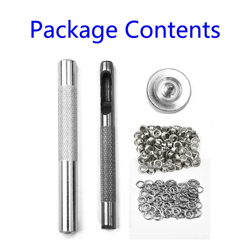

Punch Silver 100 Sets Of Leather Eyelet Ring Washer Washer Punching Tool Kit Tool Washer 100 Eyelets Grommets Fashion