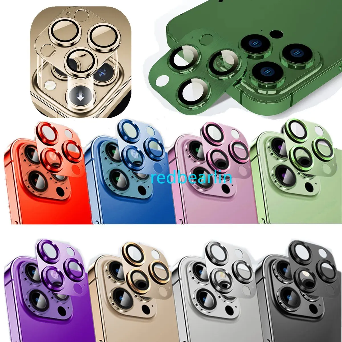 20pcs Full Camera Lens Metal Protector Glass For iPhone 12 13 14 11 Pro max Back Lens Cap For iPhone 14 Pro Lens Camera Glass