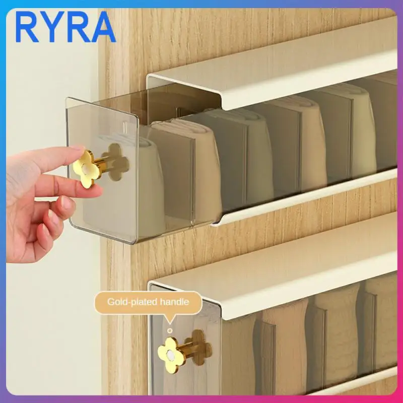 

Подвесной шкаф для хранения одежды, ящик из АБС-пластика, Коробка Для Хранения нижнего белья, съемная перегородка на стену, подвесная жемчужная белая