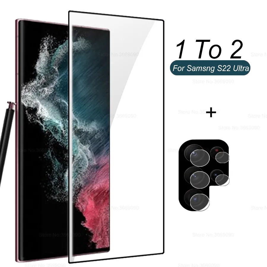 

9D Full Curved Full Glue Protector Glass for Samsung s22 ultra Camera Lens Glass screen protector S 22 Ultra 6.8'' tempered Film
