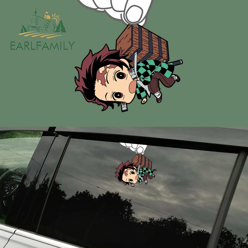 

EARLFAMILY 13cm for Demon Slayer Anime Car Stickers Funny Windows Decal Car Accessoires Motorcycle Waterproof RV JDM Campervan