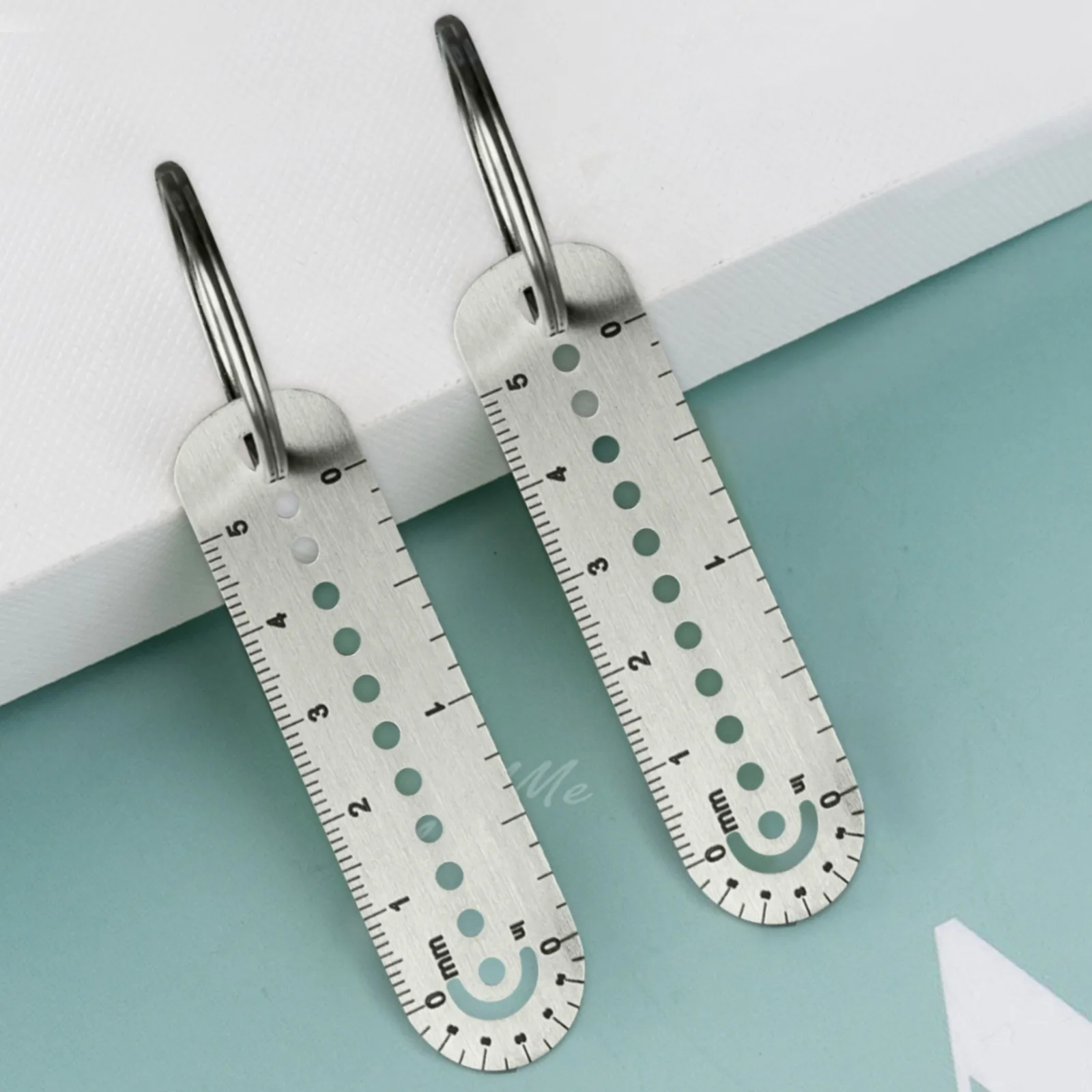 

Ring For Key Ruler Shape Keychain Metal Aluminum Alloy Shopping Cart Token Keyring Accessories Decor Keyring Hook For Shopping