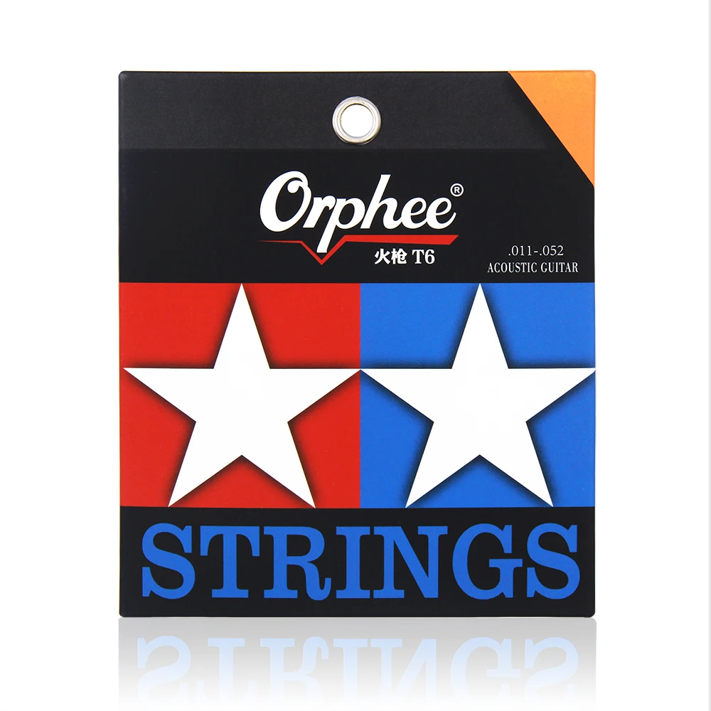 

Orphee Fire Lock T6 Acoustic Guitar Strings Nano Double-Coated Anti Rust Bright Tone (011-052) Acoustic Guitar Accessories