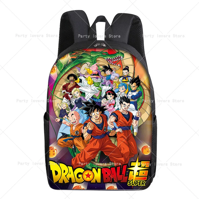 Фото Рюкзаки Dragon Ball 16 дюймов для мальчиков и девочек, школьные ранцы, детские аниме-рюкзаки, вместительные рюкзаки на молнии, подарок №5