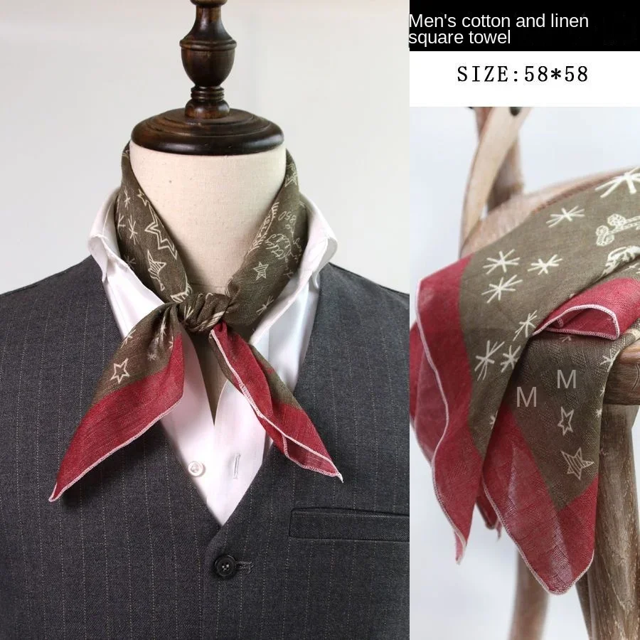 Мужской шарф из хлопка и льна