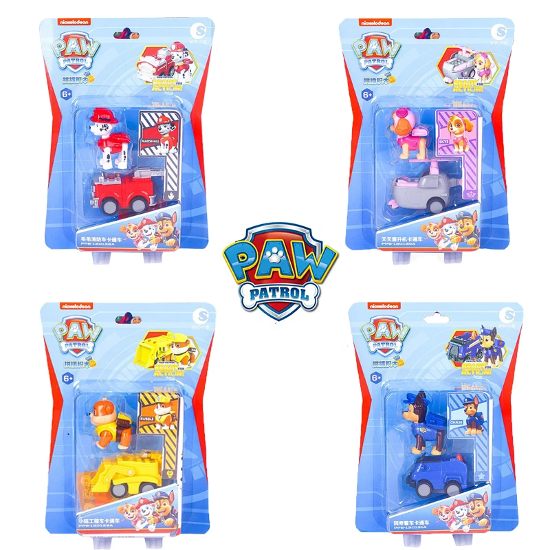 

Paw Patrol Doggo Chase Rubble Skye Marshall Super Rescue Vehicle Pull Back Toy Car Action Figure Birthday Gifts for Children