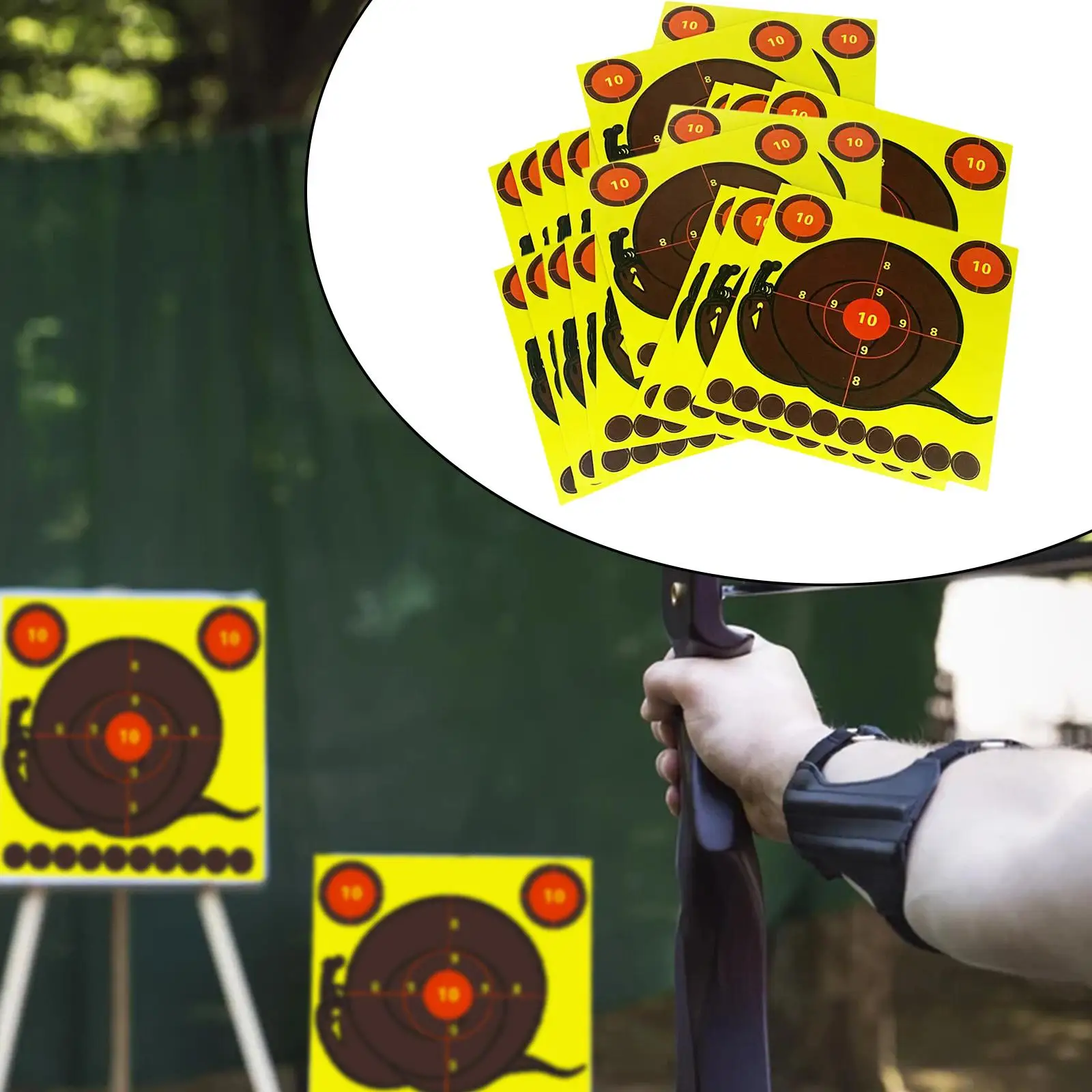

Shooting Targets 8x8 inch Poor Splatter Reactive Paper Targets Fluorescent