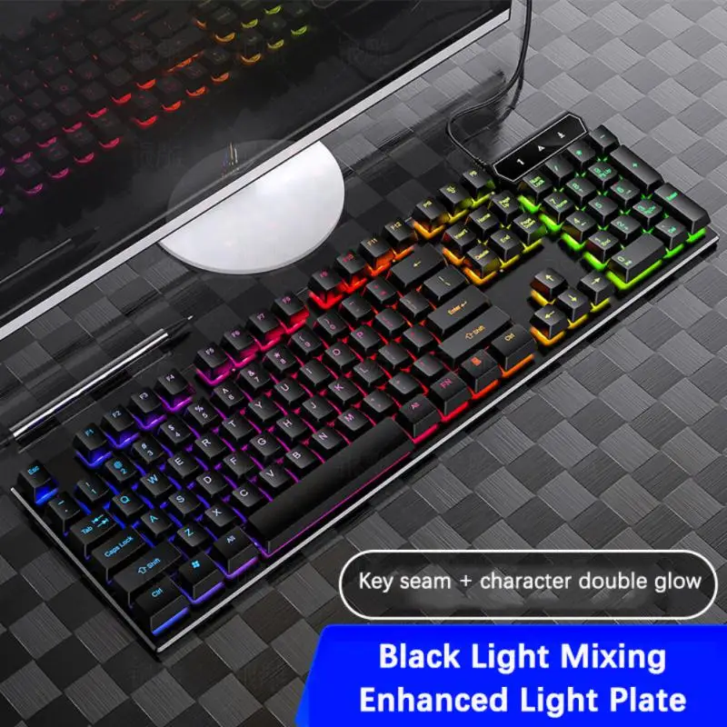 

Portable Gaming Keyboard Waterproof Mechanical Wired Keyboard Led Backlit With Foot Support Gamer For Computer Pc Laptop