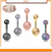 5pcs stainless steel belly ring frosted navel stud steel ball belly navel jewelry alloy belly button ring piercing products