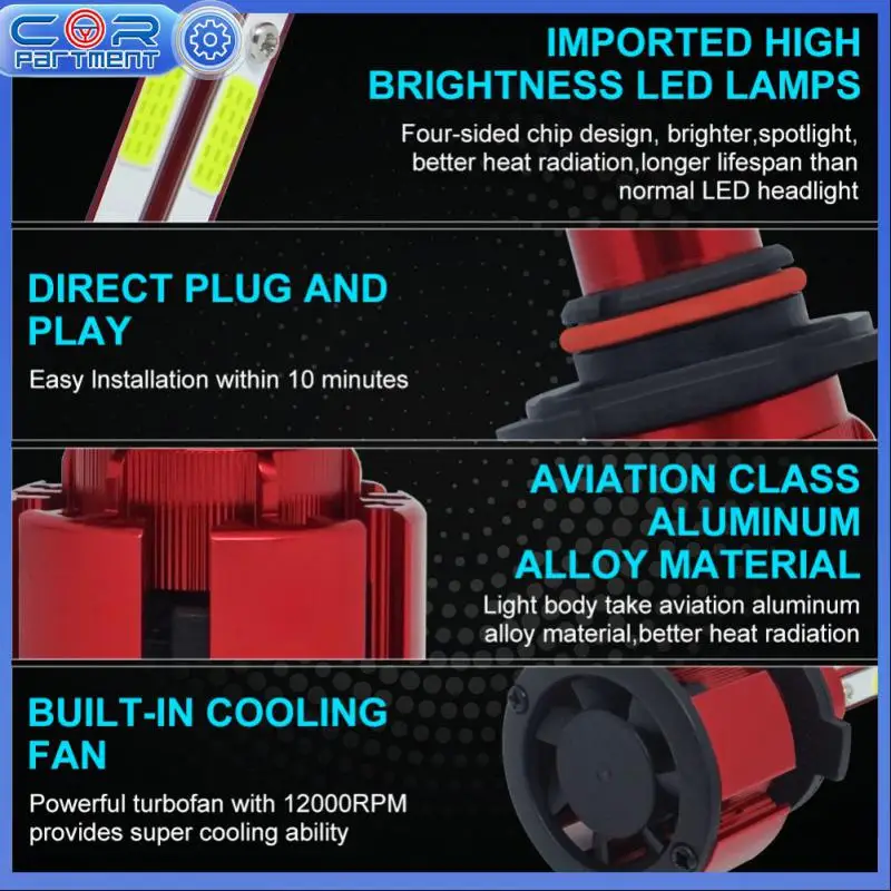 

Led Car Headlight Durable Plug And Play X20 Car Headlight Bulbs Ip68 Waterproof 6000k Automobile Fog Light Car Supplies Led 22w