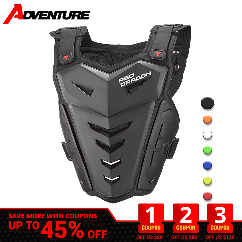 Motorcycle Body Armor Vest Off-Road Motorcycle Jacket Moto Vest Back Chest Protector Dirt Bike Motocross Protective Gear Armor