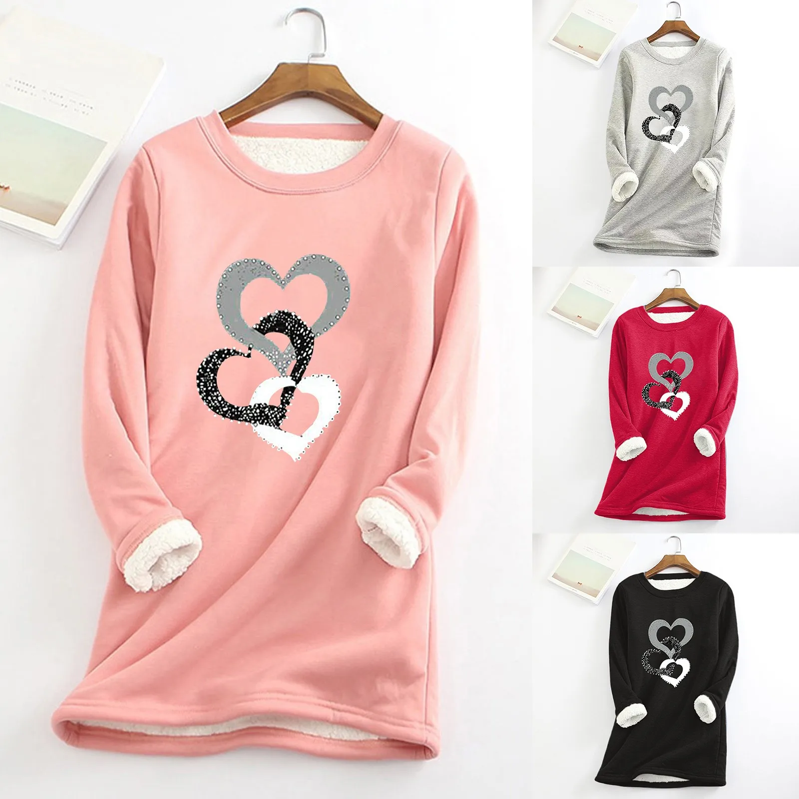 

Textu Womens Hoodie Women's Autumn And Winter Print Loose Tops Thickened And Fashion Sweatshirt Crop Sweatshirts Women Workout