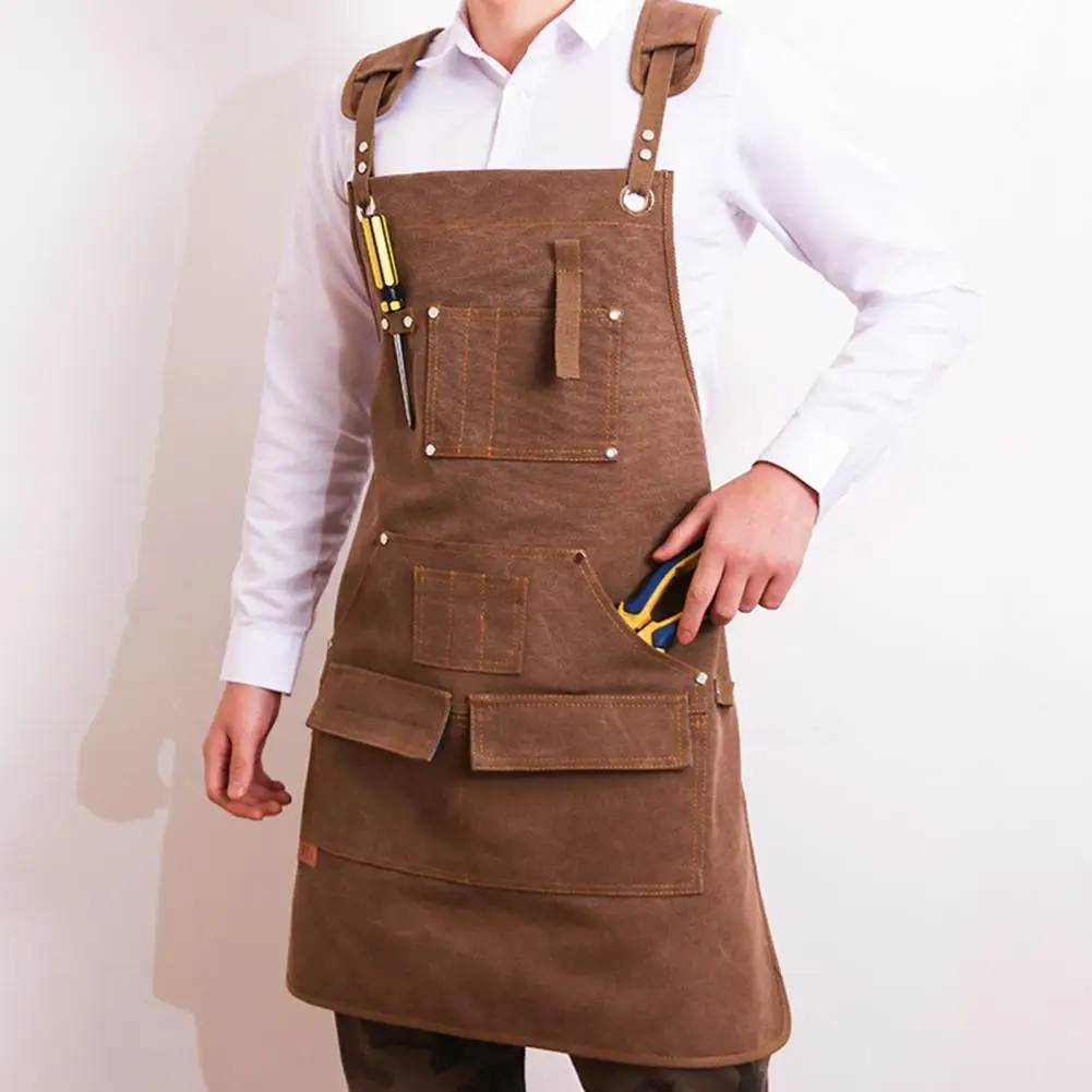 

Dropshipping!! Baking Apron Fine Stitch Single Layer Classic Design Cross-Back Studio Workshop Apron for Flower Shop