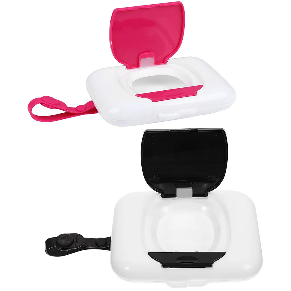 

2Pcs Refillable Wipes Case Travel Wipes Dispenser Wet Wipes Container Wet Tissue Storage Box