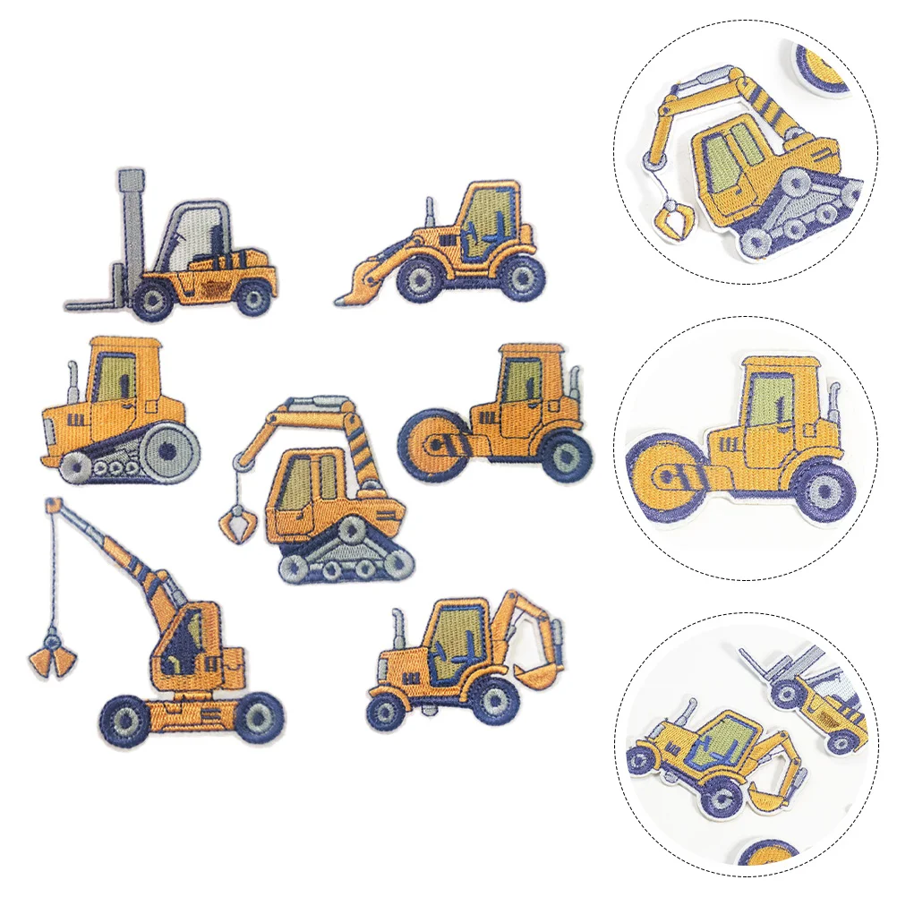 

Patchappliquecar Clothing Sewing Jeans Truck Clothes Engineering Vehicle Repair Embroidered Kidsembroidery Iron Sew Excavator