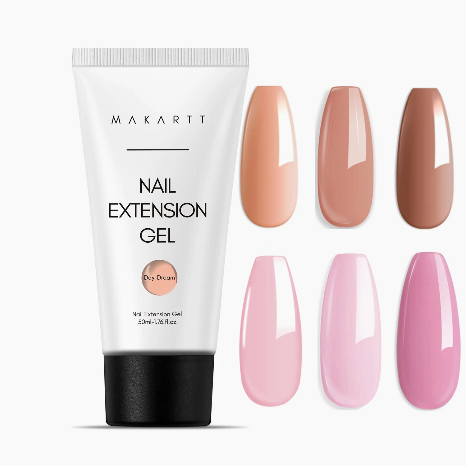 

Makartt Poly Nail Gel 50ML 1.76oz White Pink Gel Nail Extension Nail Enhancement For Nail Gel UV Led Clear Gel Nail