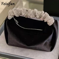top trend pouch rhinestones soft handle velvet handbag women 2022 luxury clutch bags female high quality brand designer purses