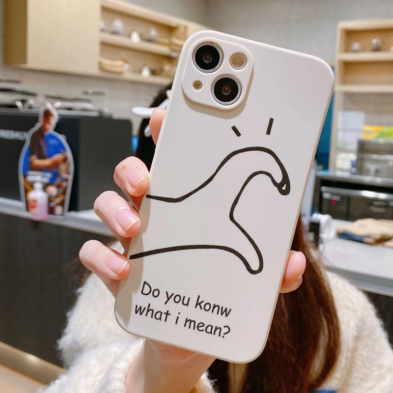 

Simple Funny Back Cover For iPhone 13 12 11 6 6s 7 8 Plus X XR 11Pro XS Max Soft TPU Silicon White Shockproof Phone Case Funda