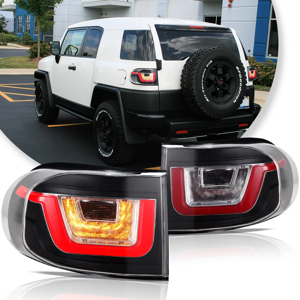 Фото Задние светодиодные фонари Vland для FJ Cruiser 2006-2022, прозрачные – стильное обновление для улучшенной видимости и современного дизайна №1