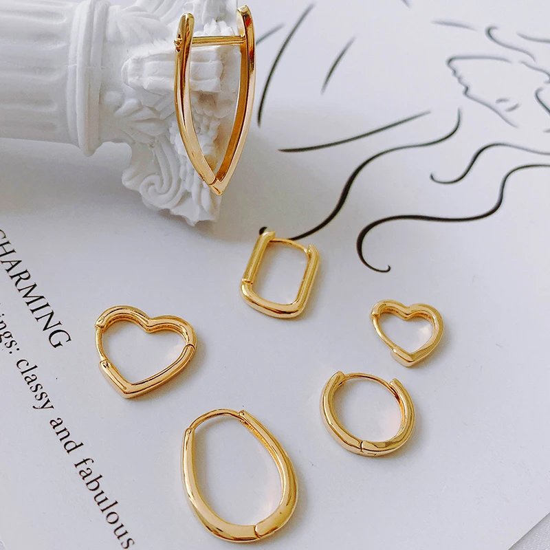 2022 Модные Винтажные серьги-кольца для женщин, изысканные геометрические золотые серьги, DIY ювелирные изделия, аксессуары, оптовая продажа