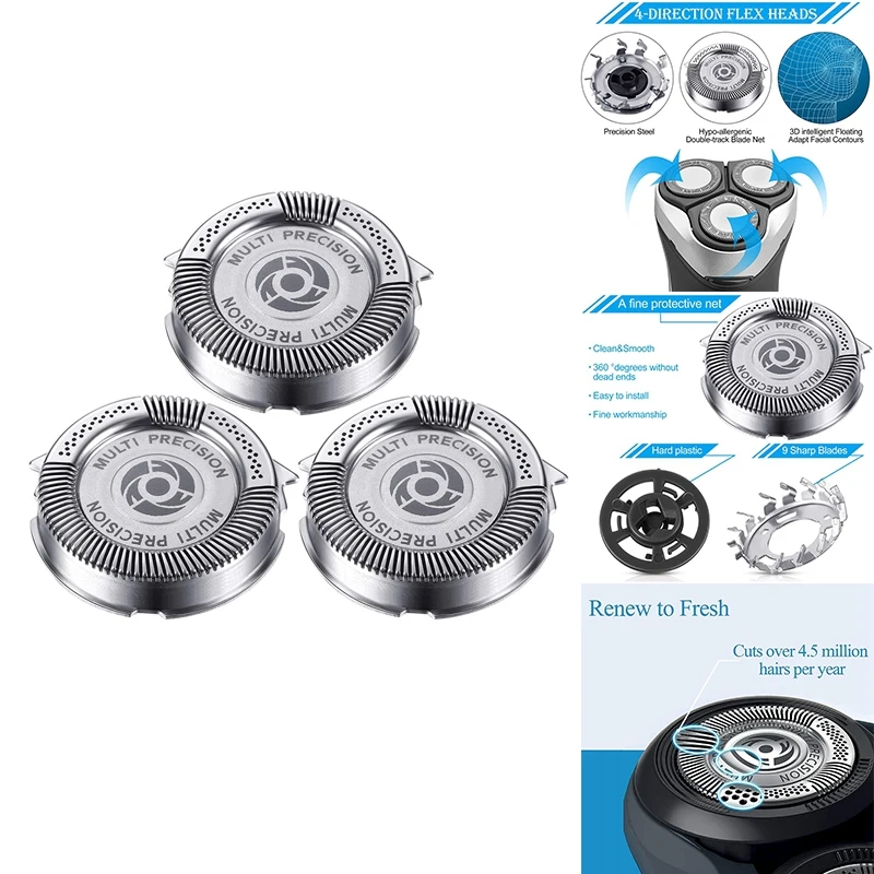 

SH50/52 Shaver Replacement Heads For Norelco Series 5000 And Aquatouch Shavers