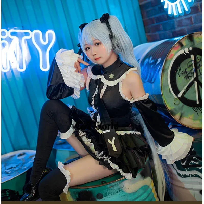 Мику готическое платье наряды аниме костюмы для косплея