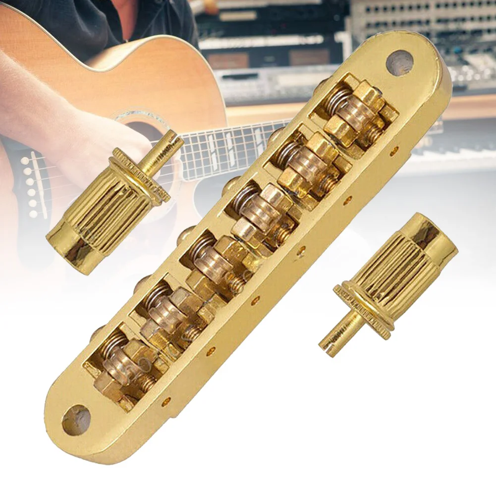 

Electric Guitar Bridge Easy Install Tune-o-matic With Screws Music Adjustable Roller Repair Instrument Durable Tail Parts DIY