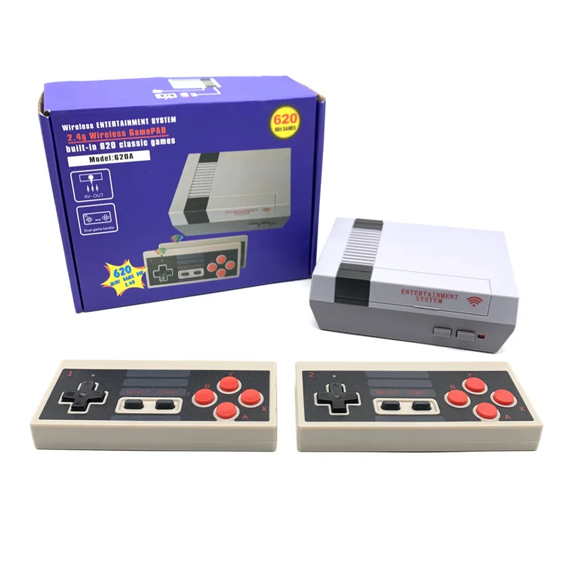 

Игровая консоль 8 бит, миниатюрная, беспроводная, 620, ретро-игр, поддержка ТВ-вывода