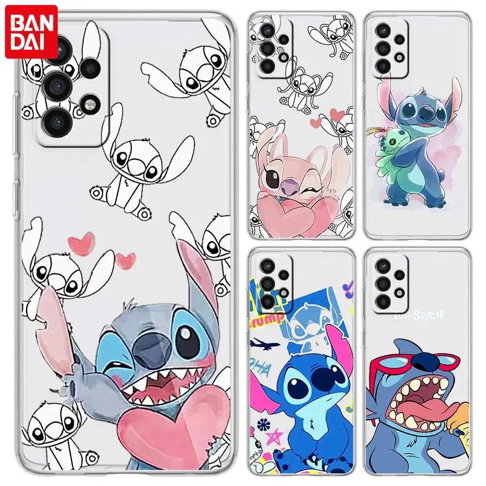 Disney Stitch Transprent Phone Case for Samsung A51 A12 A73 A53 A33 A21s A71 A31 A32 A52 4G A22 A72 5G A11 Cover