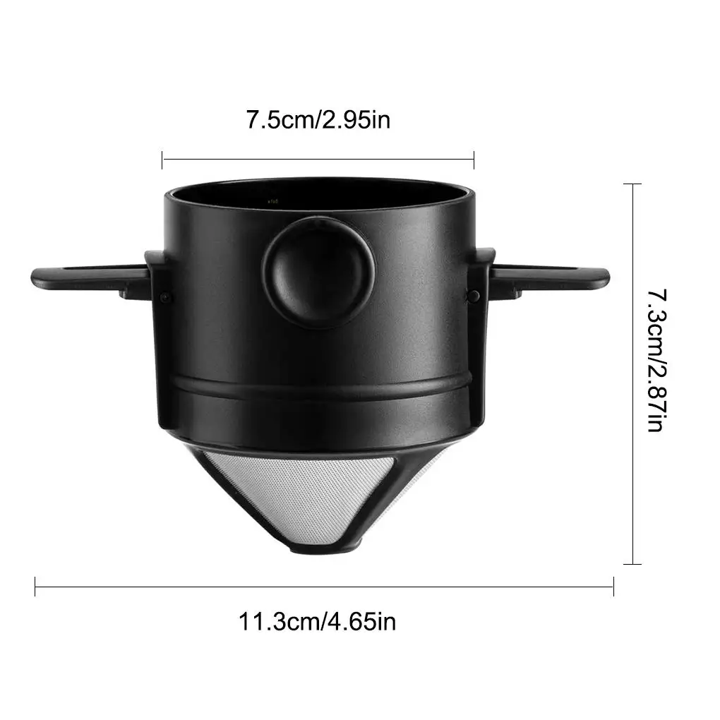 

Coffee Maker Stainless Filter Drip Tea Dripper Universal Instant Strainer Basket Funnel Office Backpacking Outside