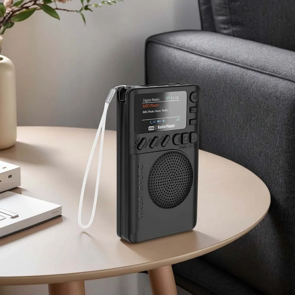 Фото Мини-радиоприемник DAB FM с разъемом для наушников, портативный радиоприемник с динамиком, перезаряжаемый, с цветным экраном, карманный радиоприемник для бега и занятий спортом №4