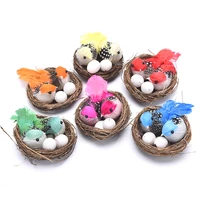 the 6 set of artificial bird nest natural bird nest suits include artificial tree nest fake bubble feather bird and foam egg