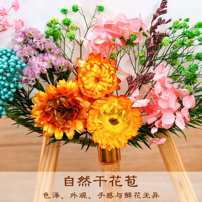 

Chinese dried flower classical group fan diy material children's handmade immortal flower handmade holiday gift decoration