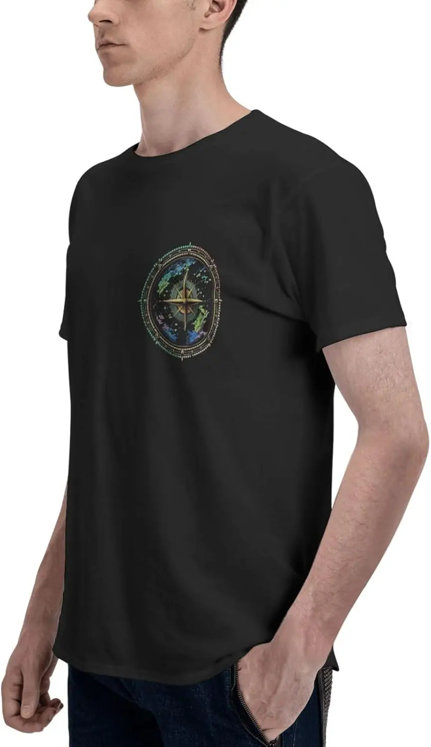 Nautical Sailing Compass T Shirt Men's Short Sleeve Tops