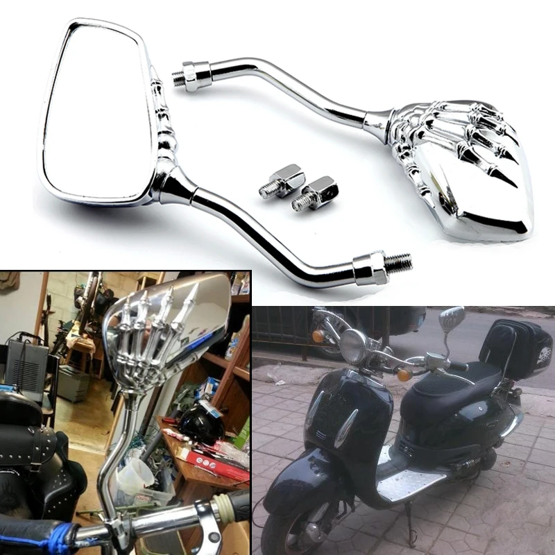 

M8 M10 For Honda Rebel 250 CMX250C Shadow 1100 500 700 VLX 600 Skull Motorcycle Rearview Side Mirrors Rear view Aluminum Mirrors