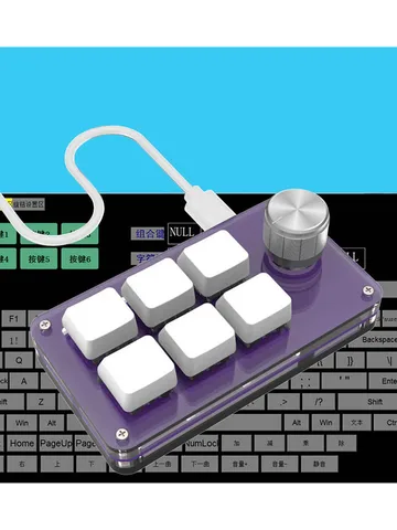 LAIMANEI Программируемая механическая мини-клавиатура 6 клавиш синие переключатели