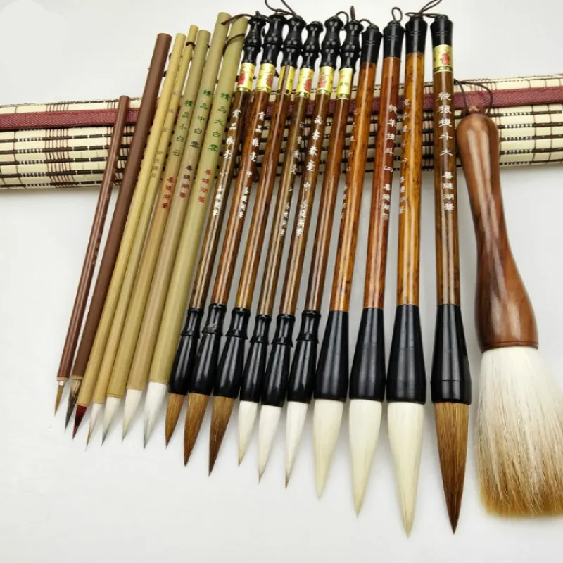 18pcs Chinese Painting Brushes Traditional Calligraphy Brush Pen Freehand Watercolor Meticulous Fine Line Painting Brush Set