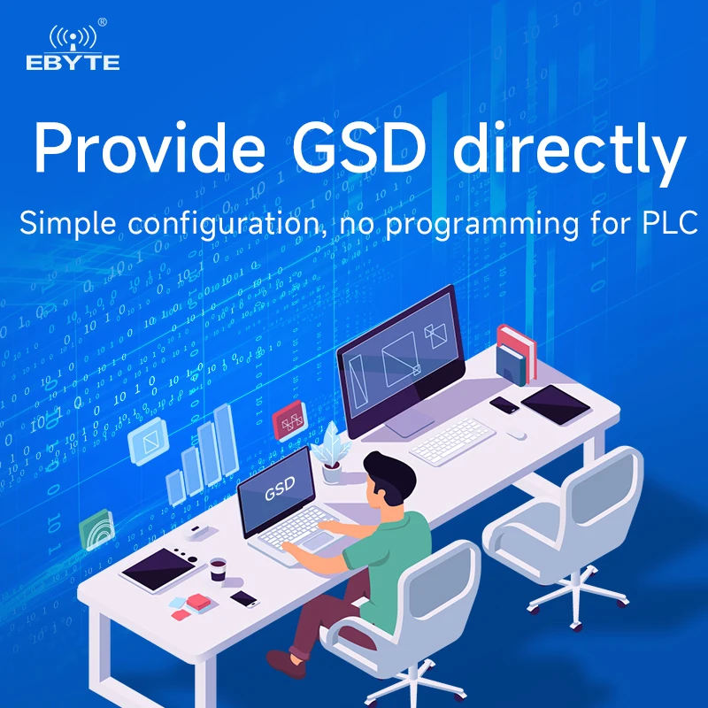 Модуль-шлюз Profinet-MODBUS с 2 последовательными портами, EBYTE SMD, 10100M, ультракомпактный, со встроенной прошивкой, RS485RS422 (art.: 3920d360241cd) - 3920d360241cd