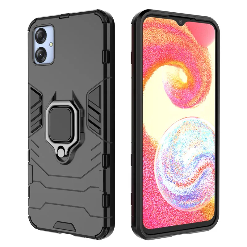 For Samsung Galaxy A04E Case 6.5 inch Hard Armor Finger Ring Protective Bumper Galaxy A03 A04s A04 A04E Case Samsung A04E Cover