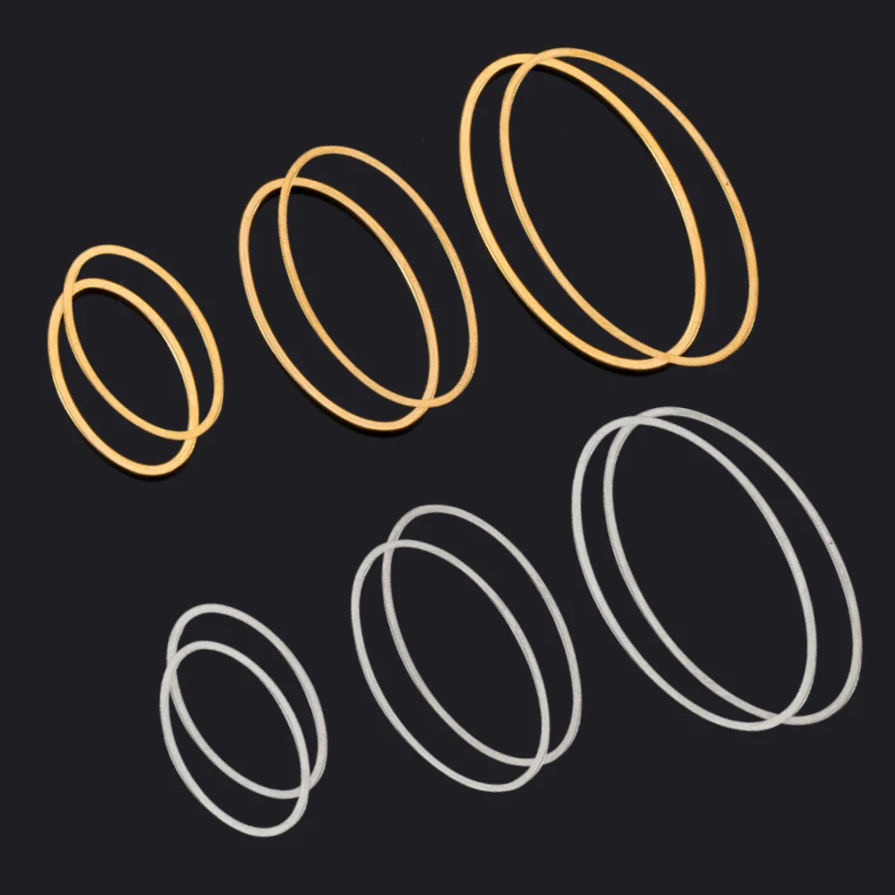 10 шт. Овальные Подвески из нержавеющей стали для сережек