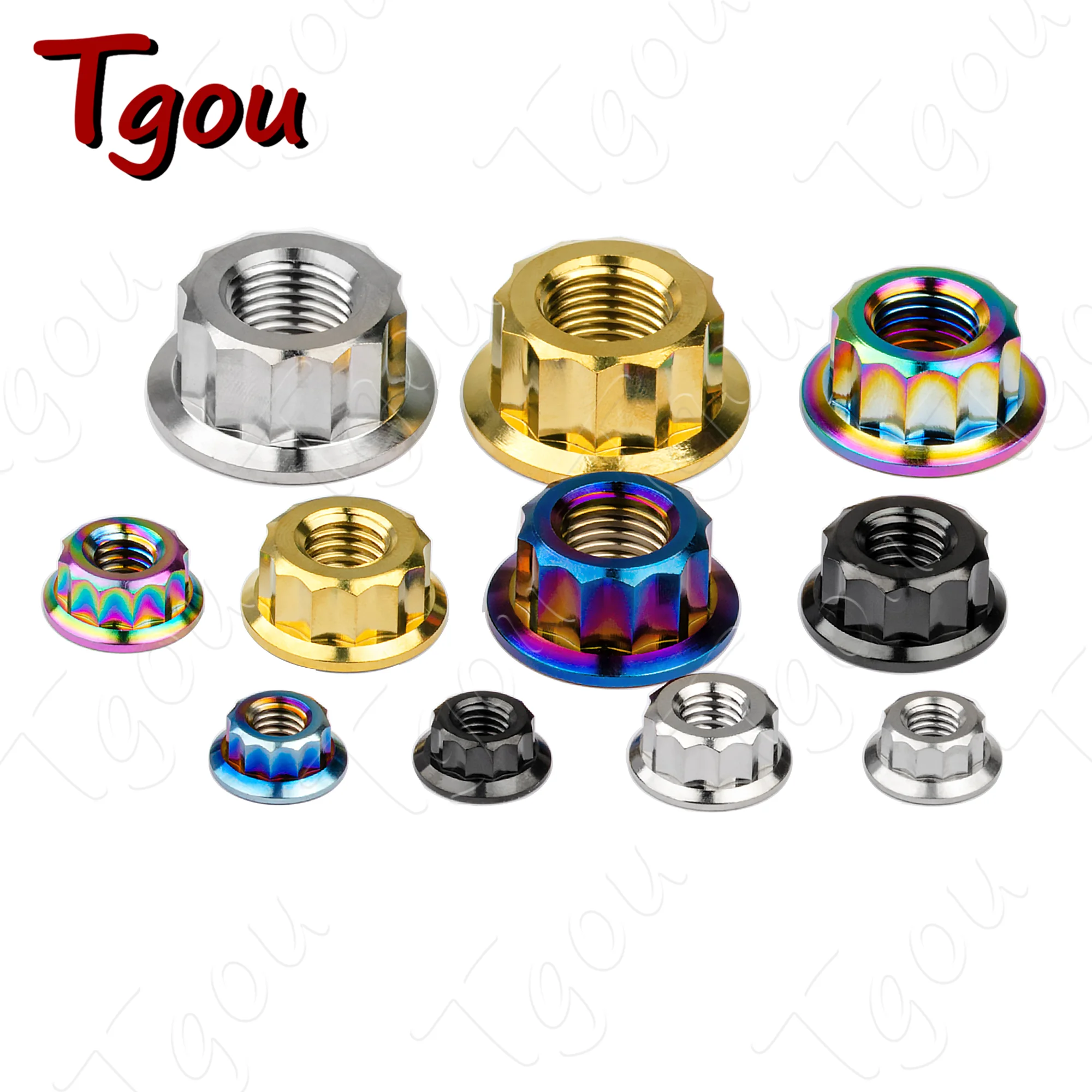 Фото Титановые гайки Tgou M5/M10 с шестигранным фланцем и 12 гранями для модификации мотоциклов №4