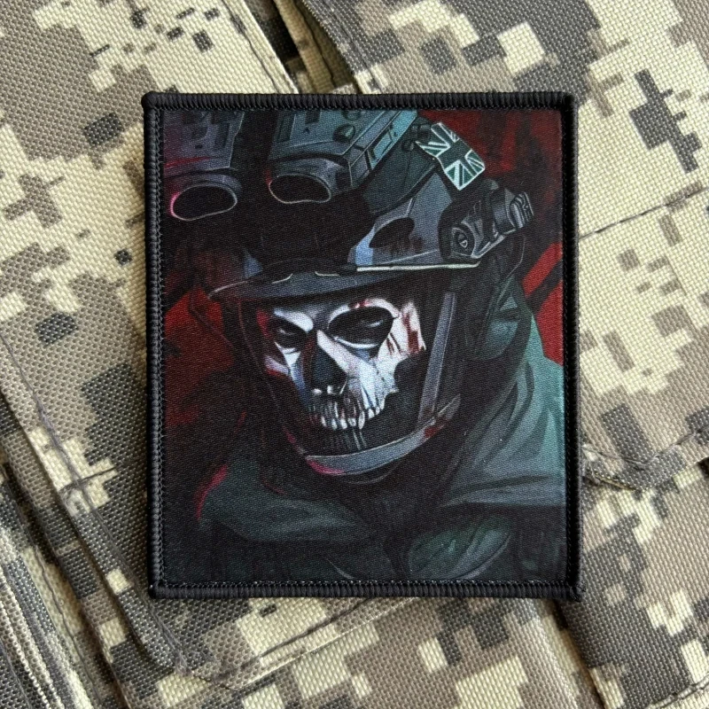 Call of Duty Ghost Mask тактическая нашивка скелет солдат боевой значок крючок с принтом
