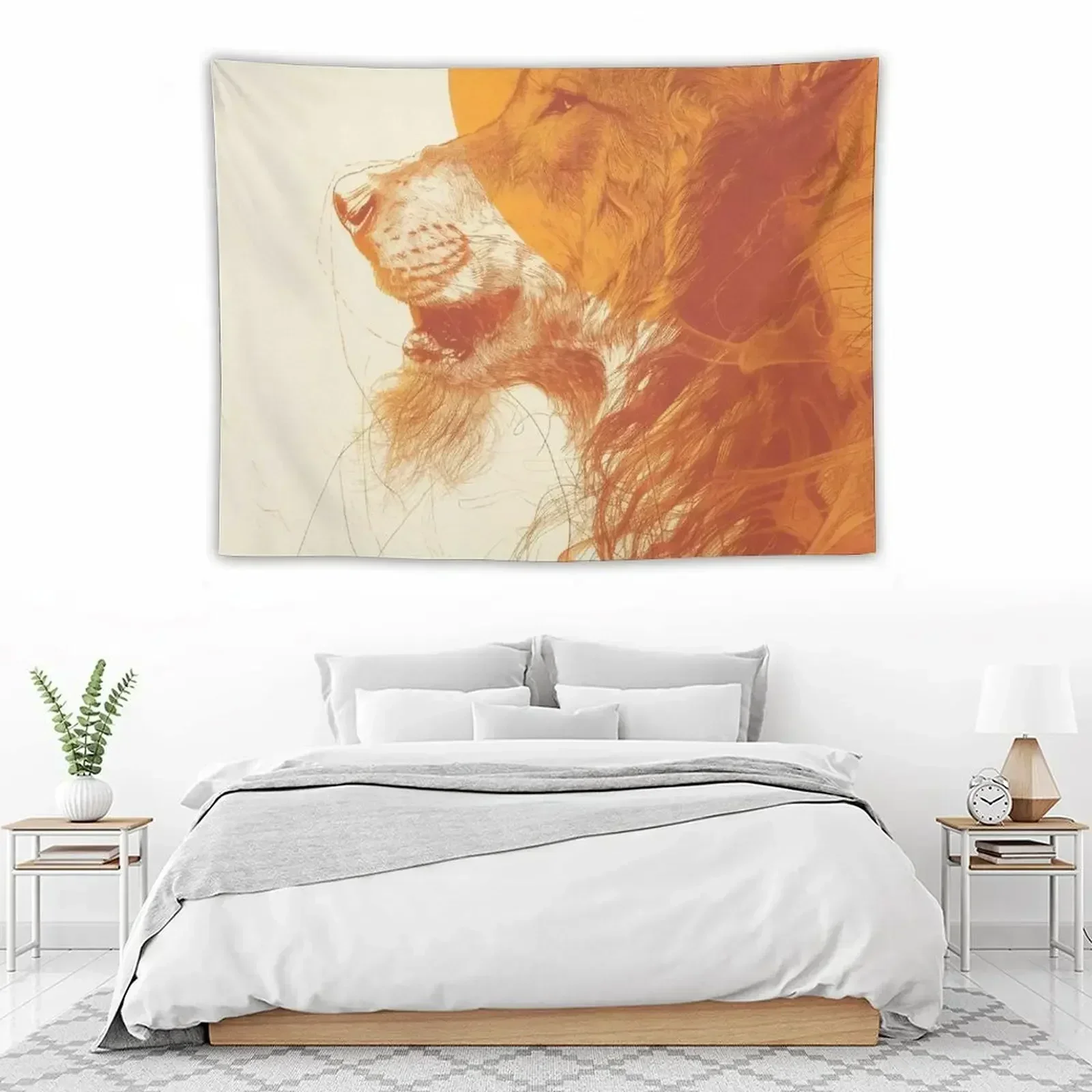 Ликантропия оранжевого цвета гобелен с абстрактным принтом кавайный декор для